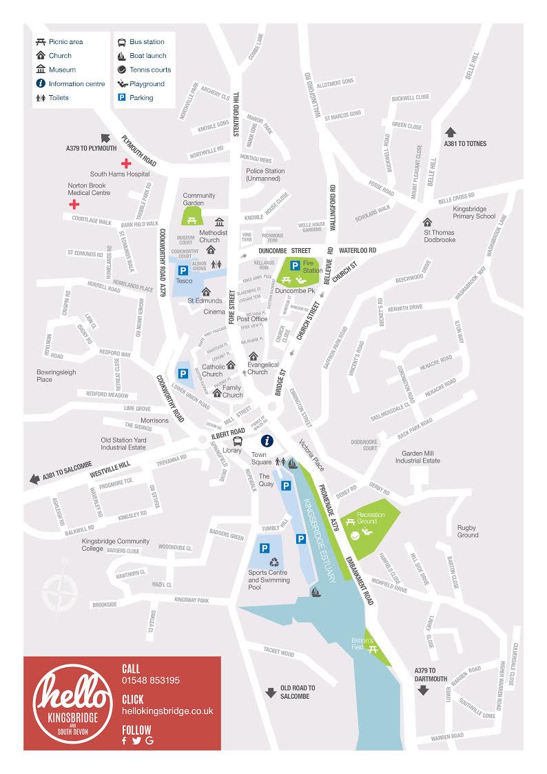 Map Salcombe Area Devon South Devon Town Maps