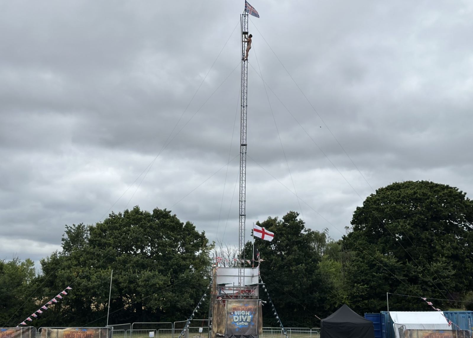 Diver climbing to the top of the High Dive 